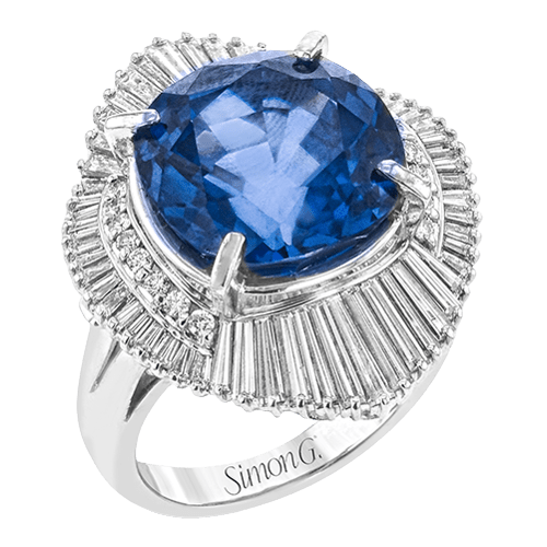 Color Ring in Platinum with Diamonds