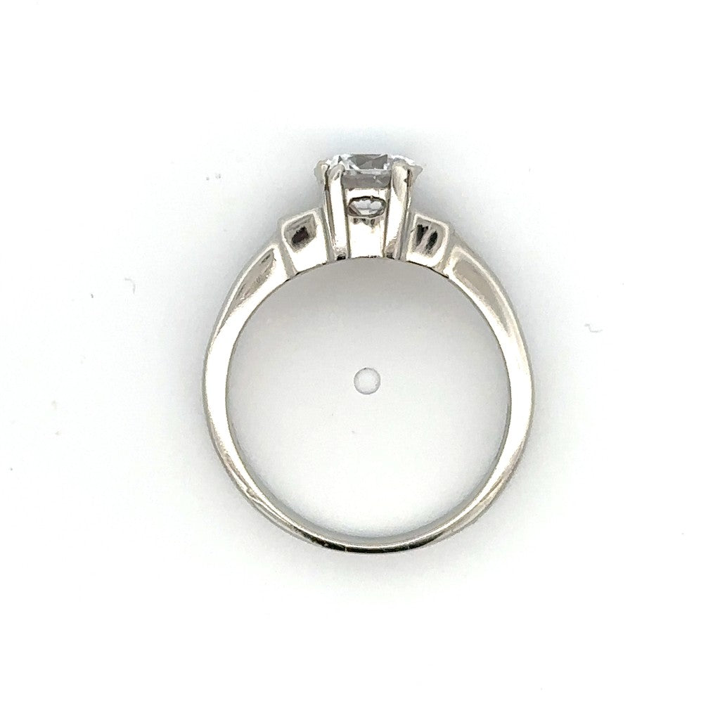 Three Stone Princess Shaped Engagement Ring in Platinum