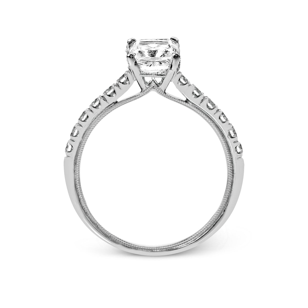 Emerald - Cut Engagement Ring In 18k Gold With Diamonds - Simon G. Jewelry
