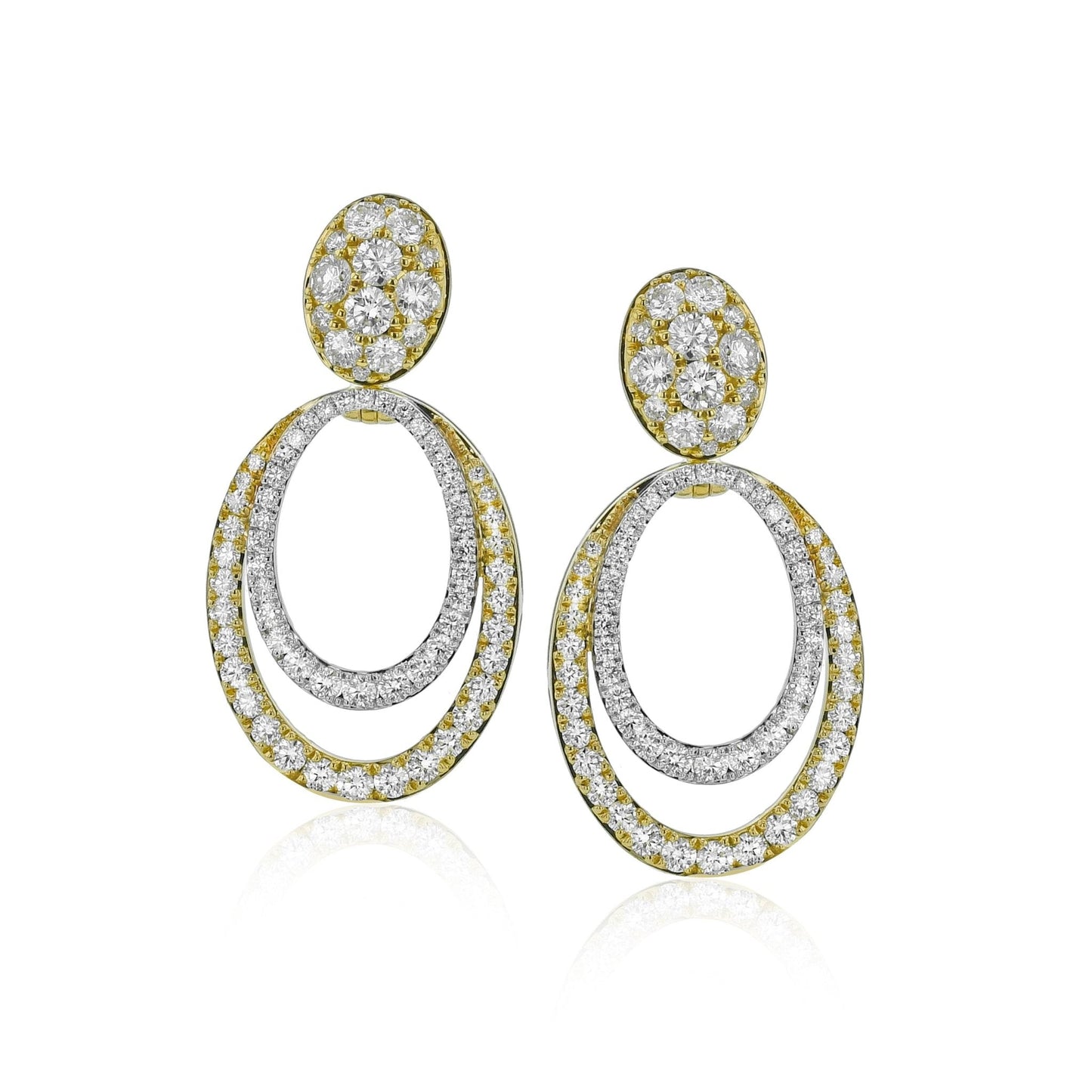 Evolve Three - in - One Earrings in 18k Gold with Diamonds - Simon G. Jewelry