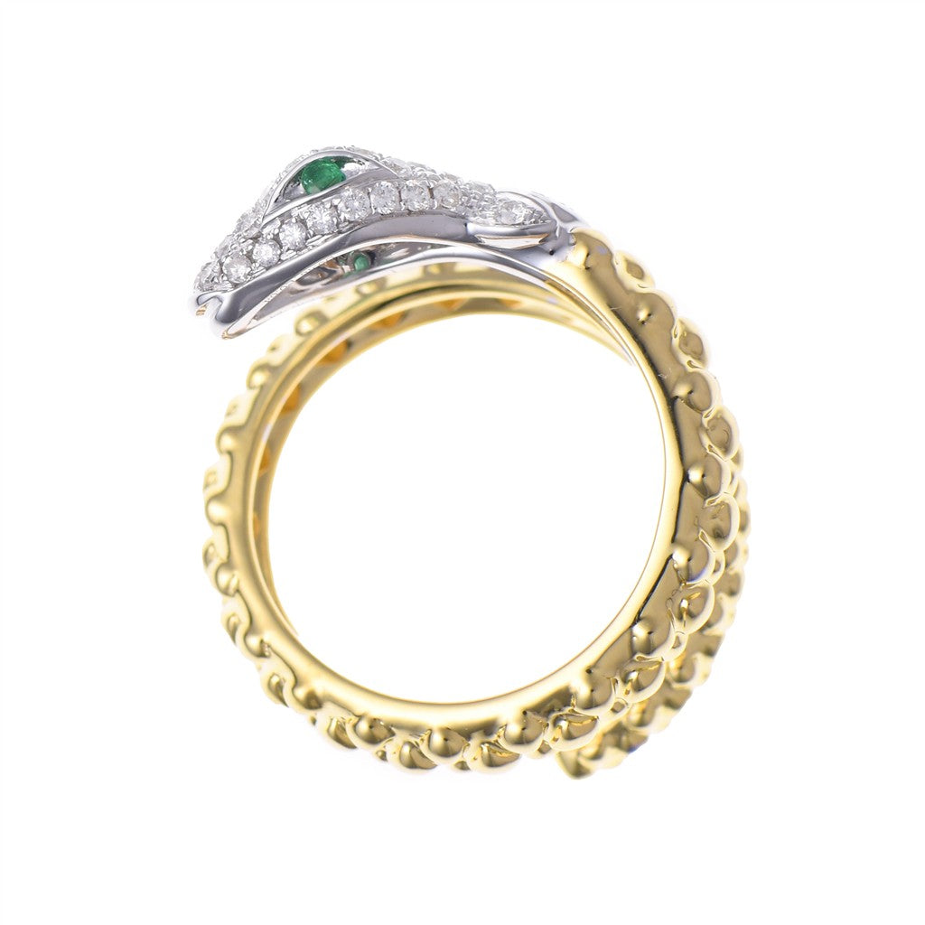 Snake Ring in 18k Yellow & White Gold