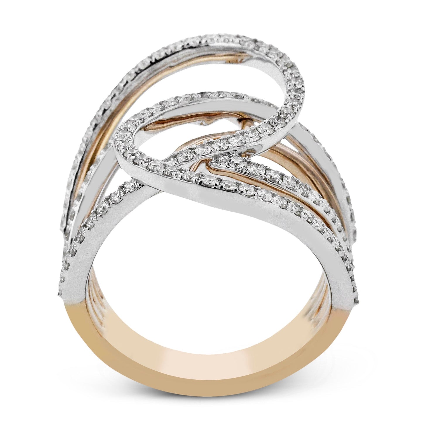 Fashion Ring In 18k Gold With Diamonds