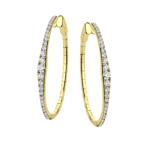 Hoop Earring in 18k Gold with Diamonds - Simon G. Jewelry