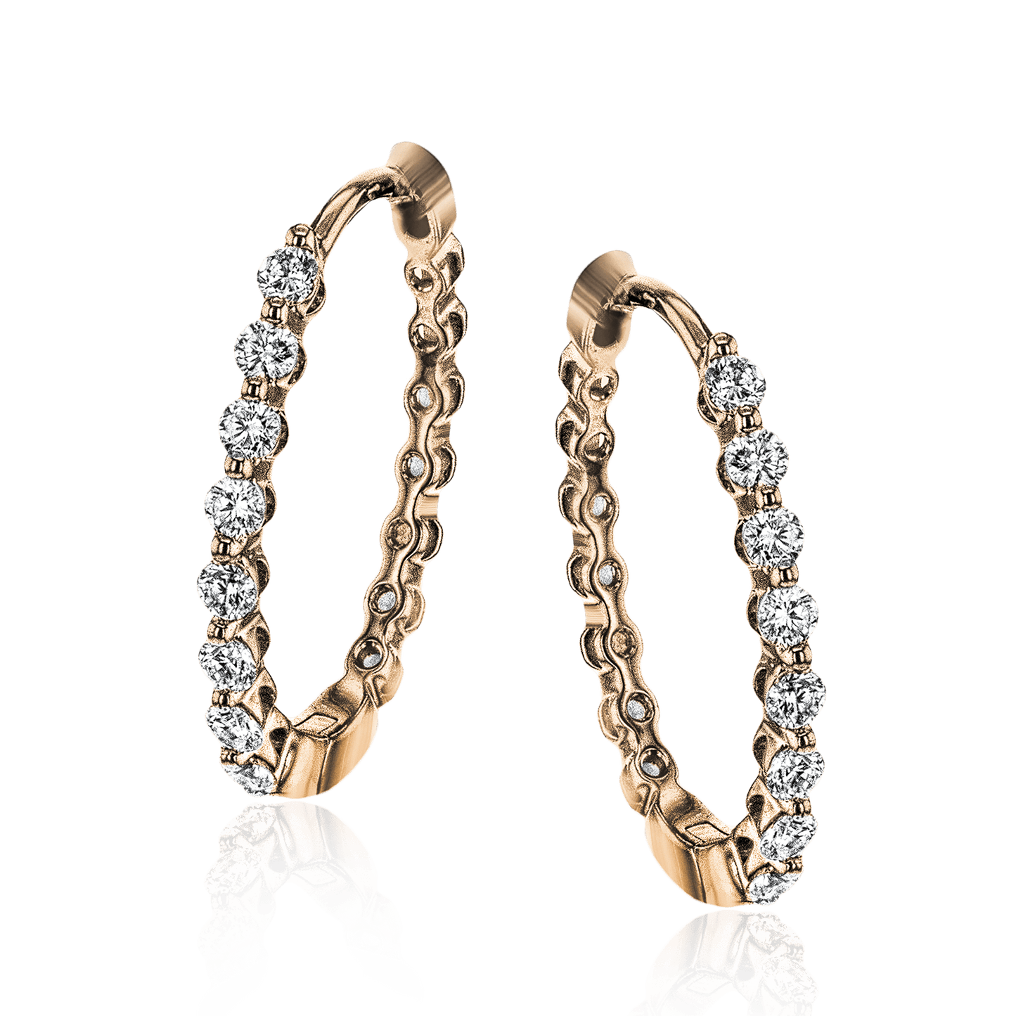 Hoop Earrings in 18k Gold with Diamonds - Simon G. Jewelry