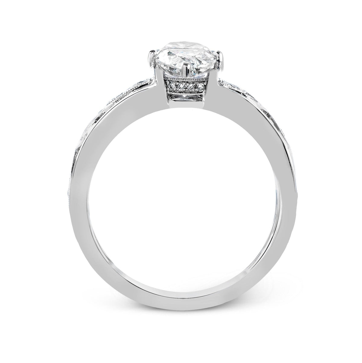 Pear - Cut Engagement Ring In 18k Gold With Diamonds - Simon G. Jewelry