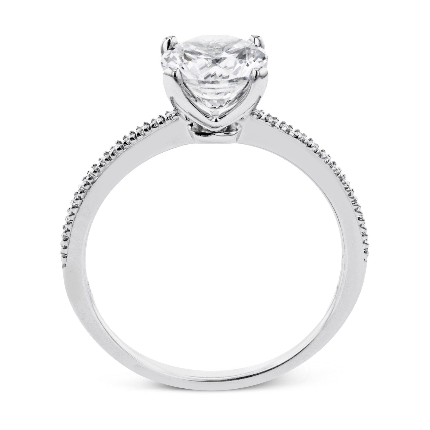 Round-cut Engagement Ring in 18k Gold with Diamonds