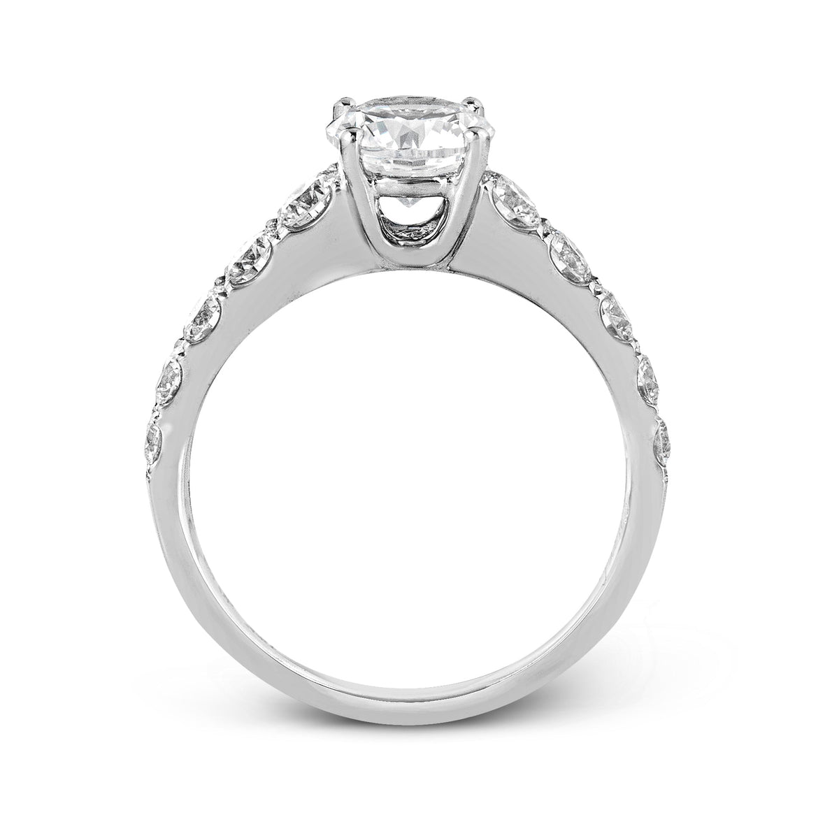 Round - Cut Engagement Ring In 18k Gold With Diamonds - Simon G. Jewelry