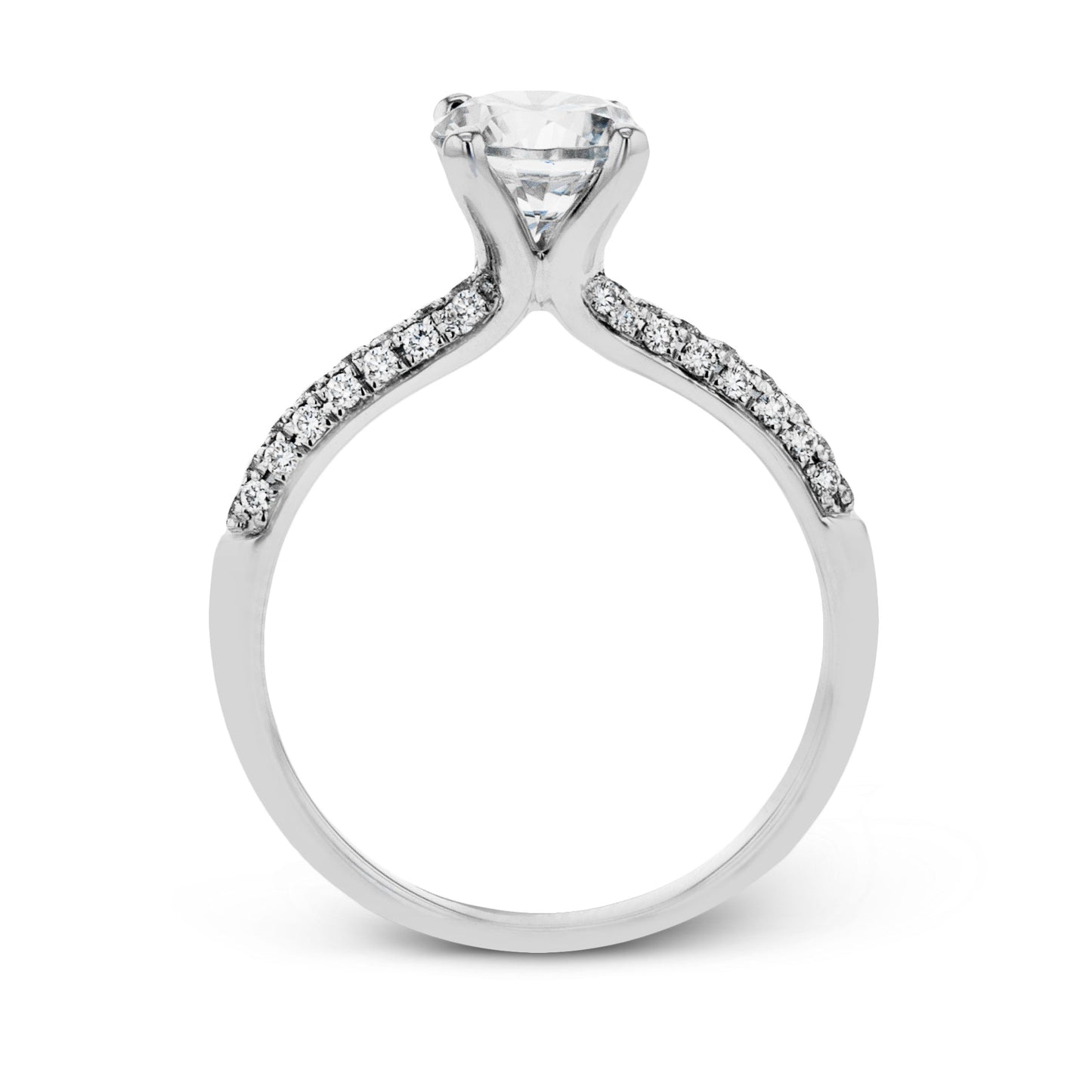 Round-Cut Engagement Ring In Platinum With Diamonds