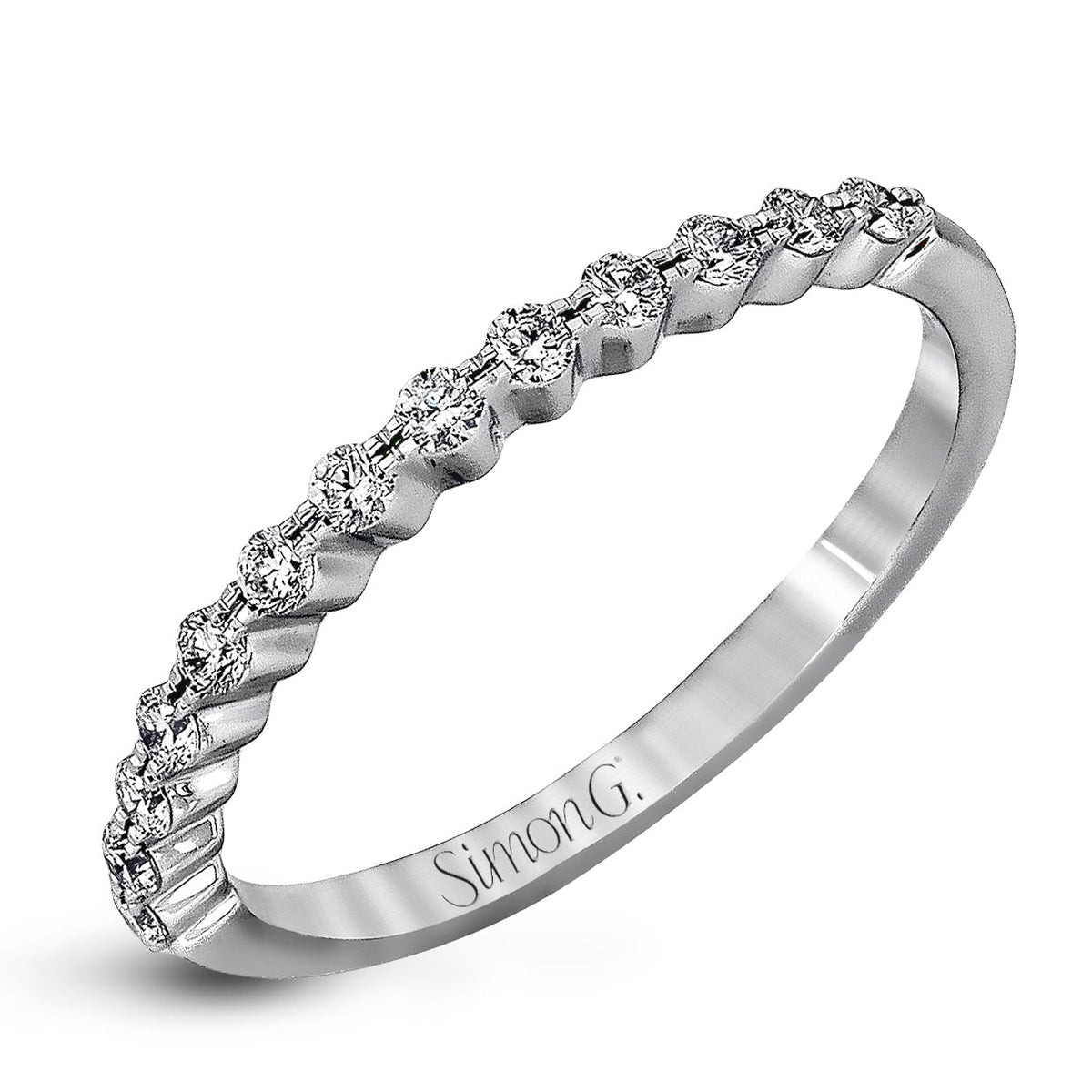 Round - cut Engagement Ring & Matching Wedding Band in 18k Gold with Diamonds - Simon G. Jewelry