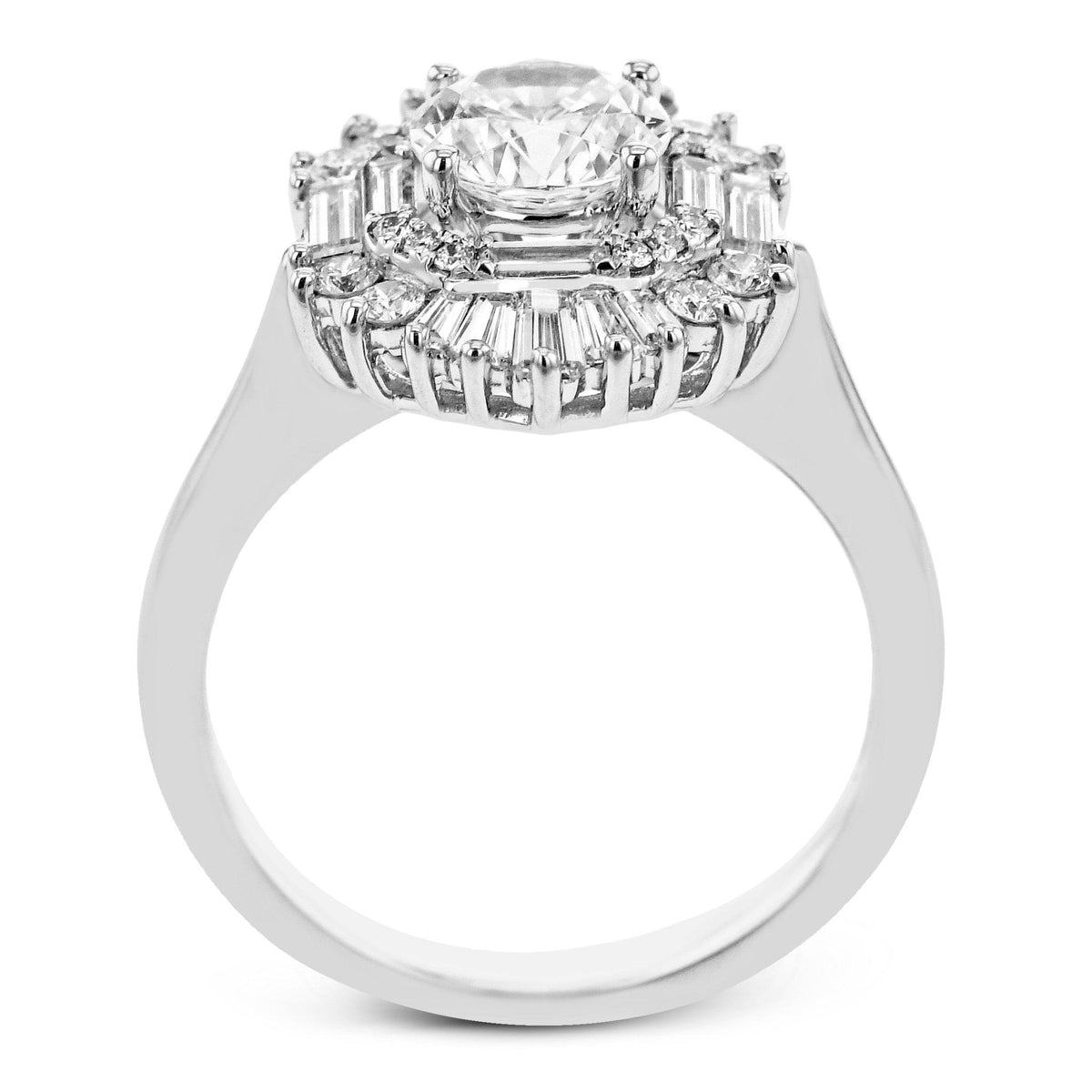 Round - Cut Halo Engagement Ring In 18k Gold With Diamonds - Simon G. Jewelry
