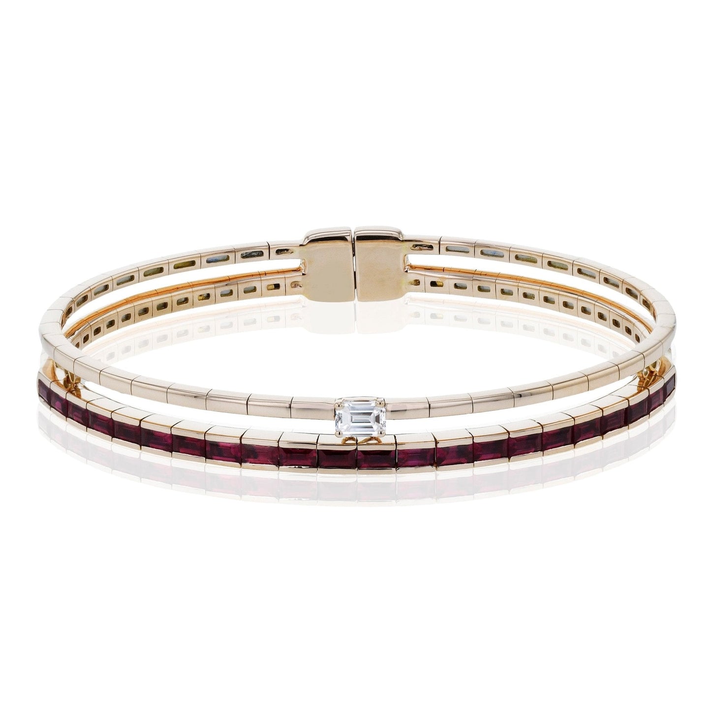 Ruby Bangle in 18k Gold with Diamonds - Simon G. Jewelry