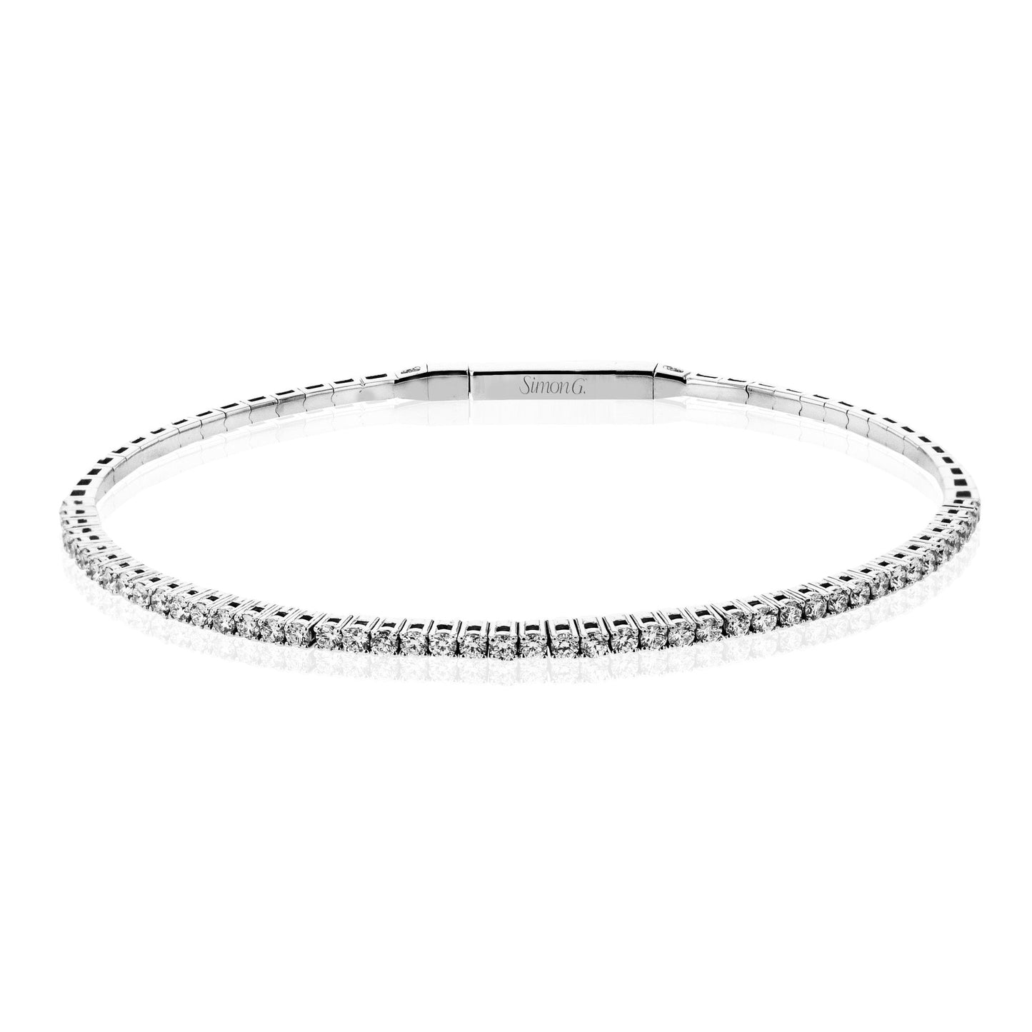 Tennis Bangle Bracelet in 18k Gold with Diamonds - Simon G. Jewelry
