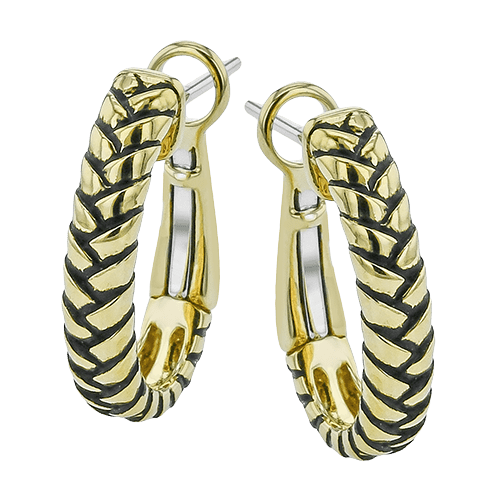 Woven Hoop Earrings in 18k Gold - Simon G. Jewelry