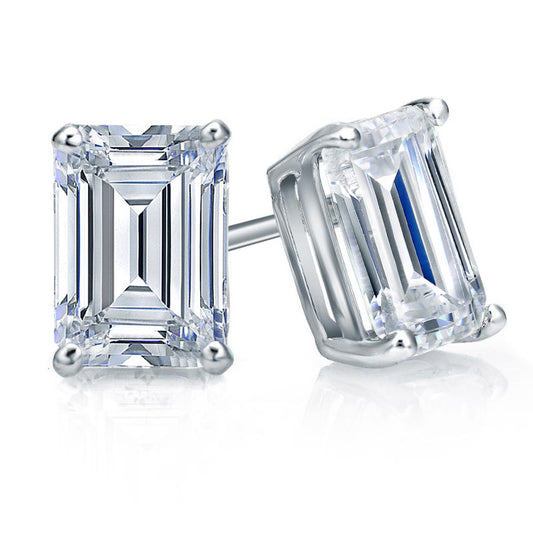 Lab Grown Diamond Stud Earrings Emerald 10.00 ct. tw. (F-G, VS)