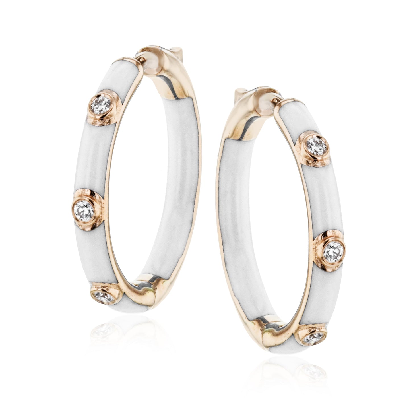 Hoop Earrings in 18k Gold with Diamonds