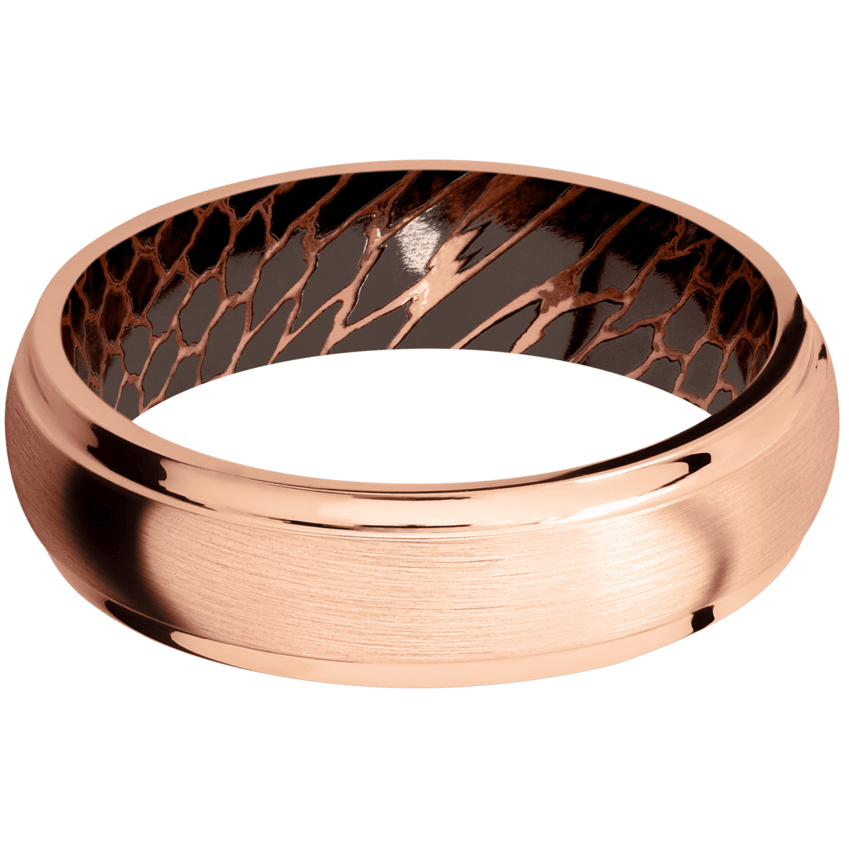 14K Rose Gold + Satin , Polish Finish + Superconductor Noir