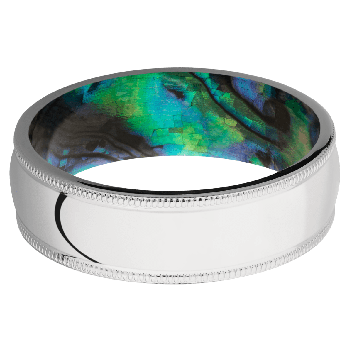 Cobalt Chrome + Polish Finish + Abalone