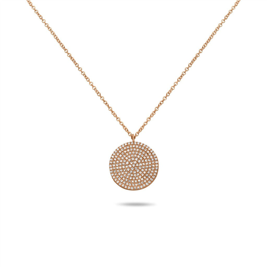 Diamond Disc Necklace in 14K Rose Gold