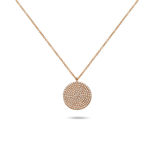 Diamond Disc Necklace in 14K Rose Gold