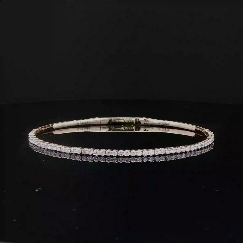Flexible Diamond Bangle in 18k Yellow Gold