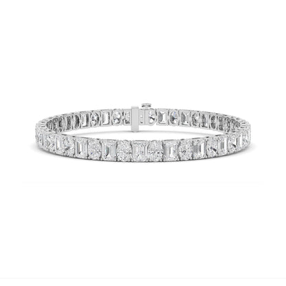 15CTW Emerald Lab-Grown Diamond Prong Bracelet 47 Stones