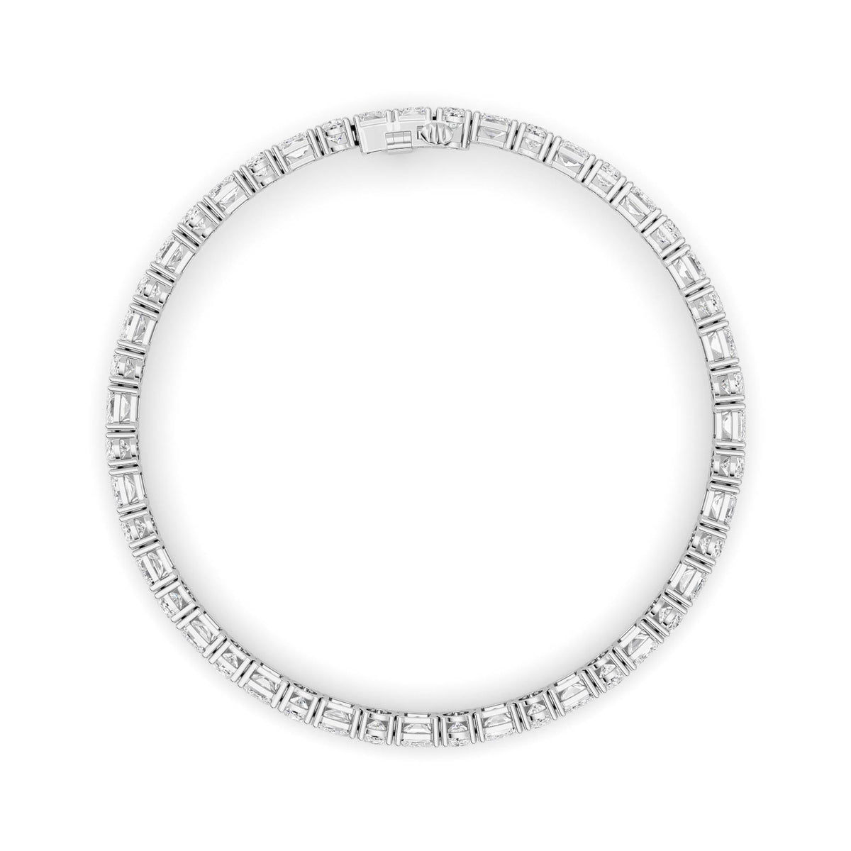 15CTW Emerald Lab-Grown Diamond Prong Bracelet 47 Stones