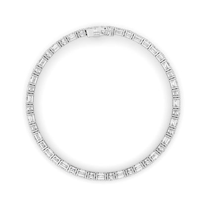 15CTW Emerald Lab-Grown Diamond Prong Bracelet 47 Stones