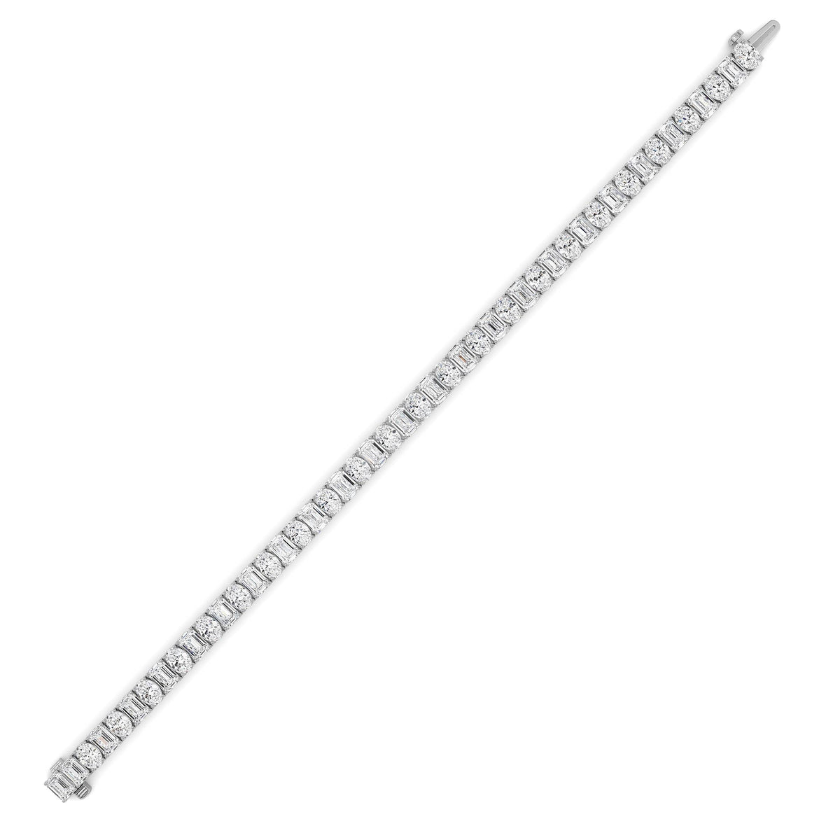 15CTW Emerald Lab-Grown Diamond Prong Bracelet 47 Stones