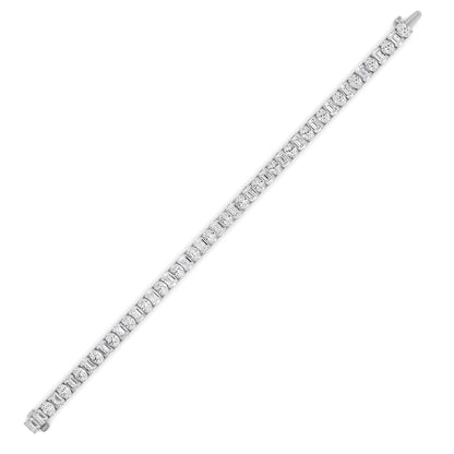 15CTW Emerald Lab-Grown Diamond Prong Bracelet 47 Stones