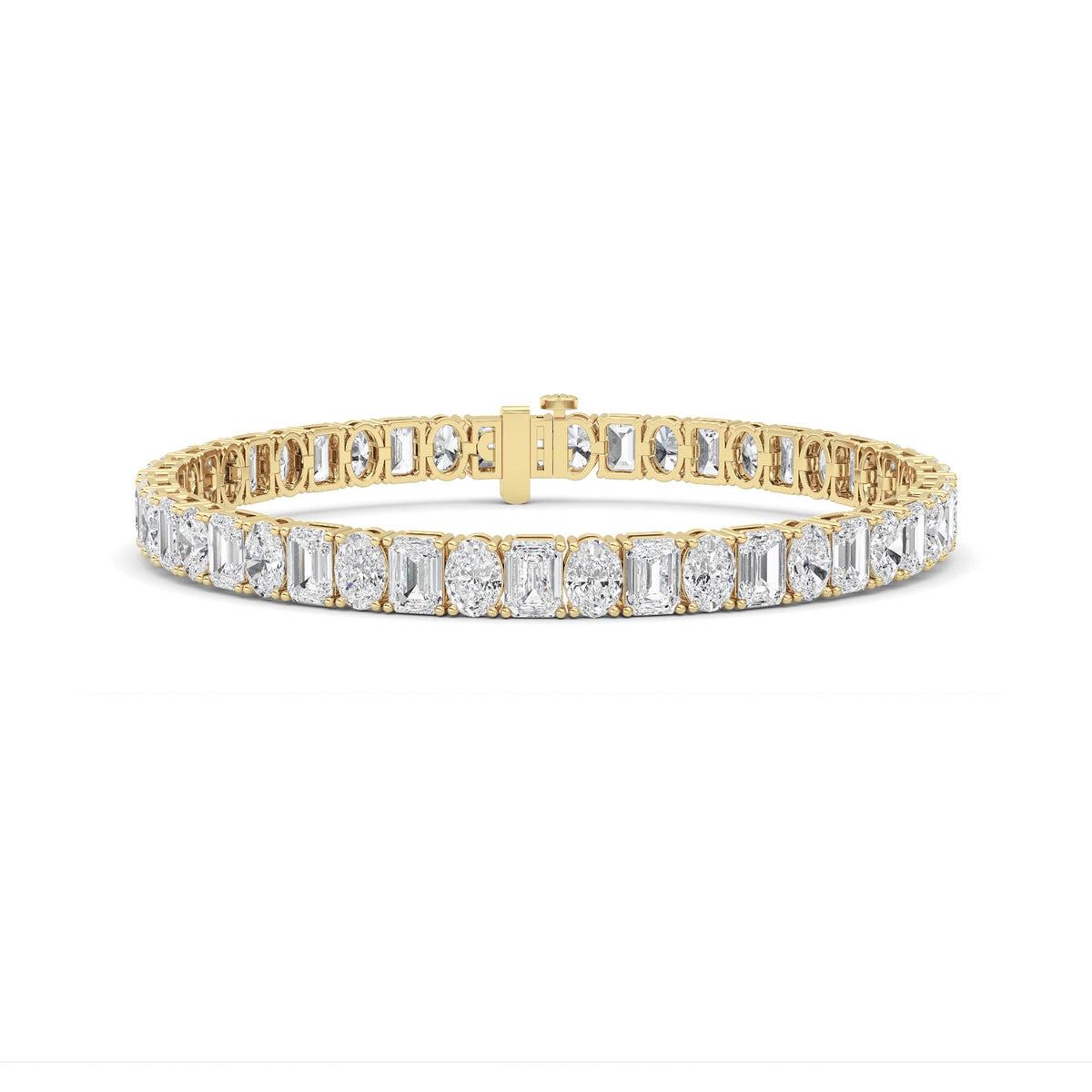 15CTW Emerald Lab-Grown Diamond Prong Bracelet 47 Stones