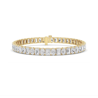 15CTW Emerald Lab-Grown Diamond Prong Bracelet 47 Stones