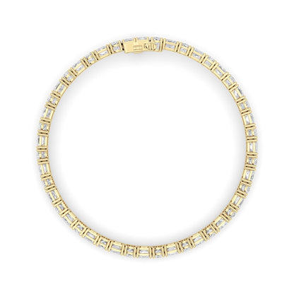 15CTW Emerald Lab-Grown Diamond Prong Bracelet 47 Stones