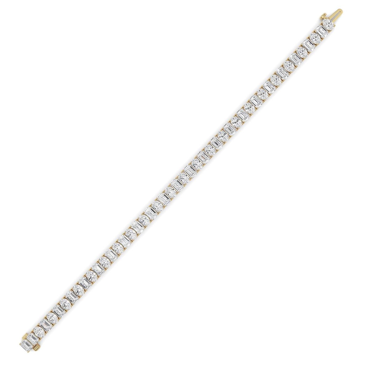 15CTW Emerald Lab-Grown Diamond Prong Bracelet 47 Stones