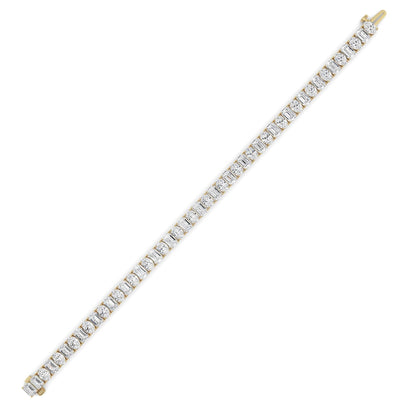 15CTW Emerald Lab-Grown Diamond Prong Bracelet 47 Stones