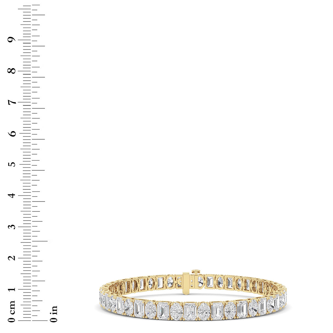 15CTW Emerald Lab-Grown Diamond Prong Bracelet 47 Stones