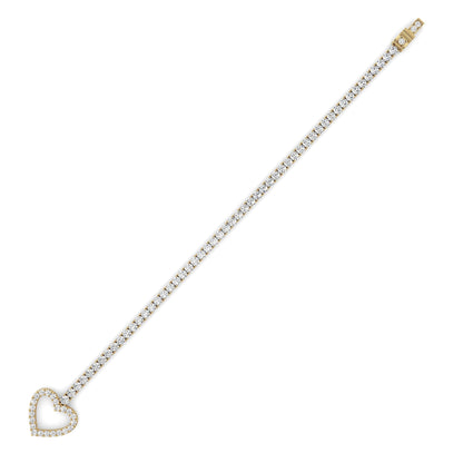 5CTW Round Lab-Grown Diamond Prong Bracelet 82 Stones