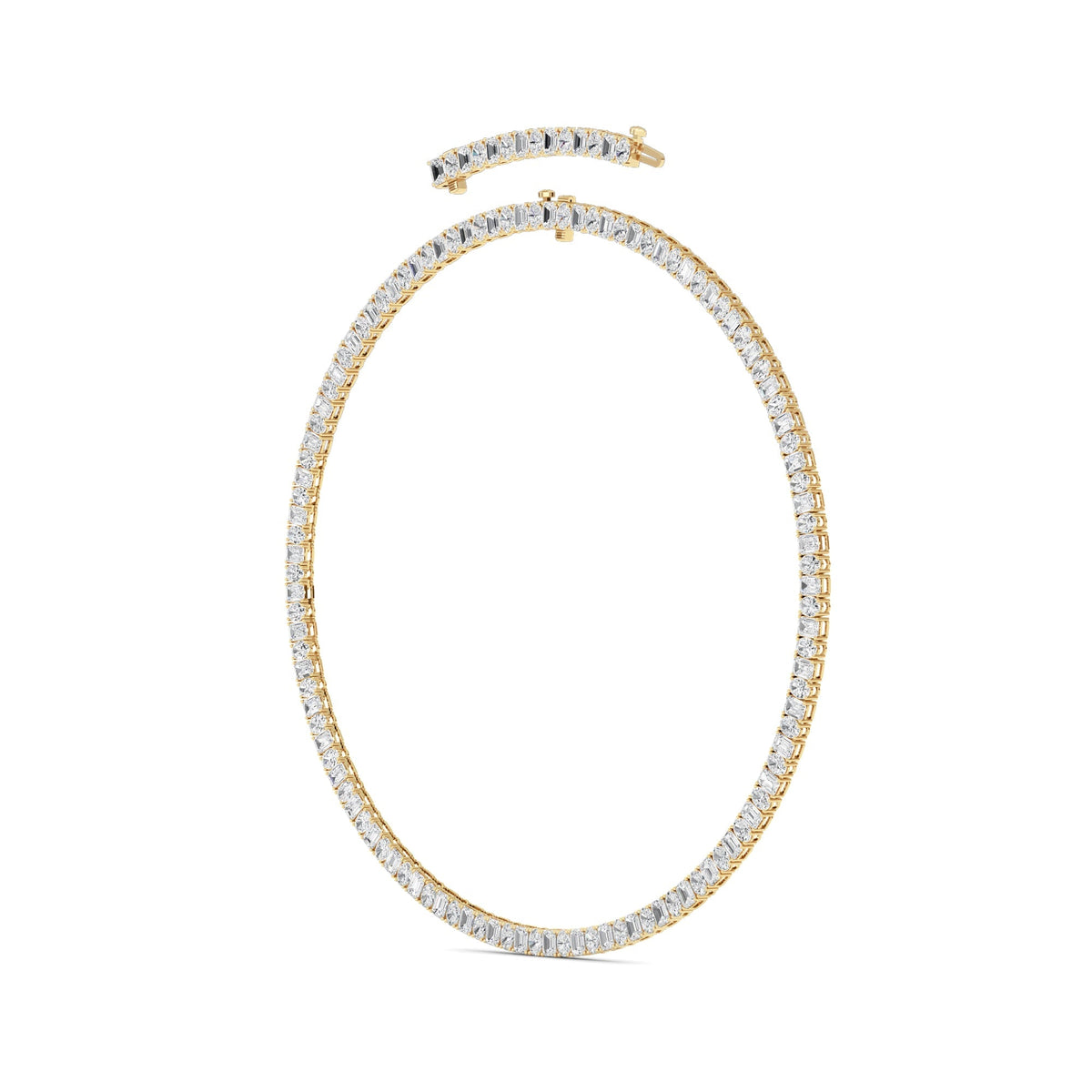 33CTW Emerald Lab-Grown Diamond Prong Necklace 128 Stones