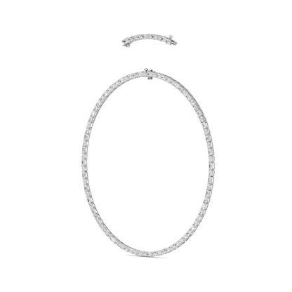 25CTW Emerald Lab-Grown Diamond Prong Necklace 94 Stones