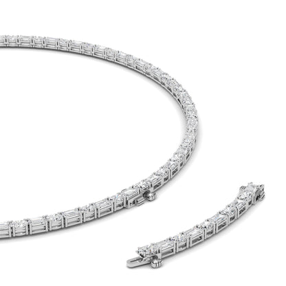 25CTW Emerald Lab-Grown Diamond Prong Necklace 94 Stones