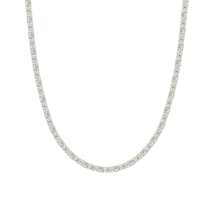 25CTW Emerald Lab-Grown Diamond Prong Necklace 94 Stones