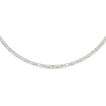 25CTW Emerald Lab-Grown Diamond Prong Necklace 94 Stones