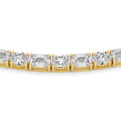 25CTW Emerald Lab-Grown Diamond Prong Necklace 94 Stones