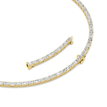25CTW Emerald Lab-Grown Diamond Prong Necklace 94 Stones
