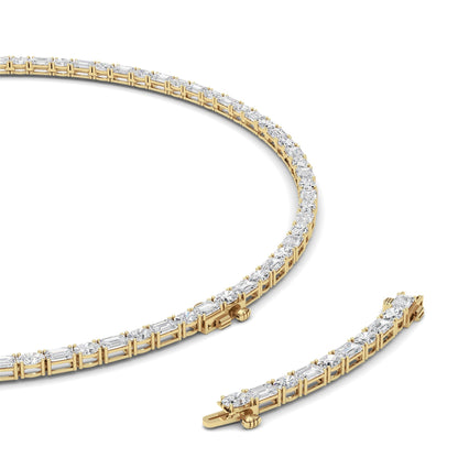 25CTW Emerald Lab-Grown Diamond Prong Necklace 94 Stones