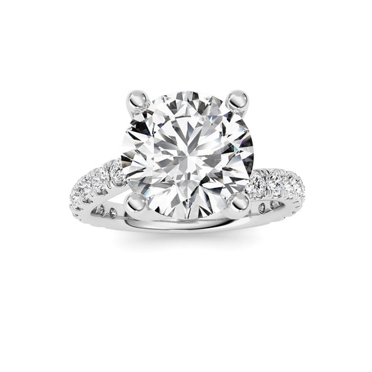 3.75CTW Round Lab-Grown Diamond Prong Ring 19 Stones
