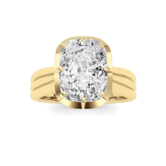 3CTW Elongated Cushion Lab-Grown Diamond Ring