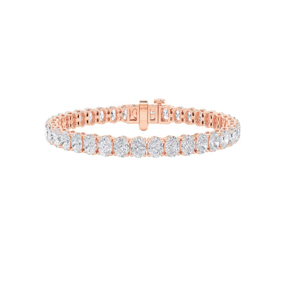 16.5CTW Oval Lab-Grown Diamond Prong East West Line Bracelet 41 Stones