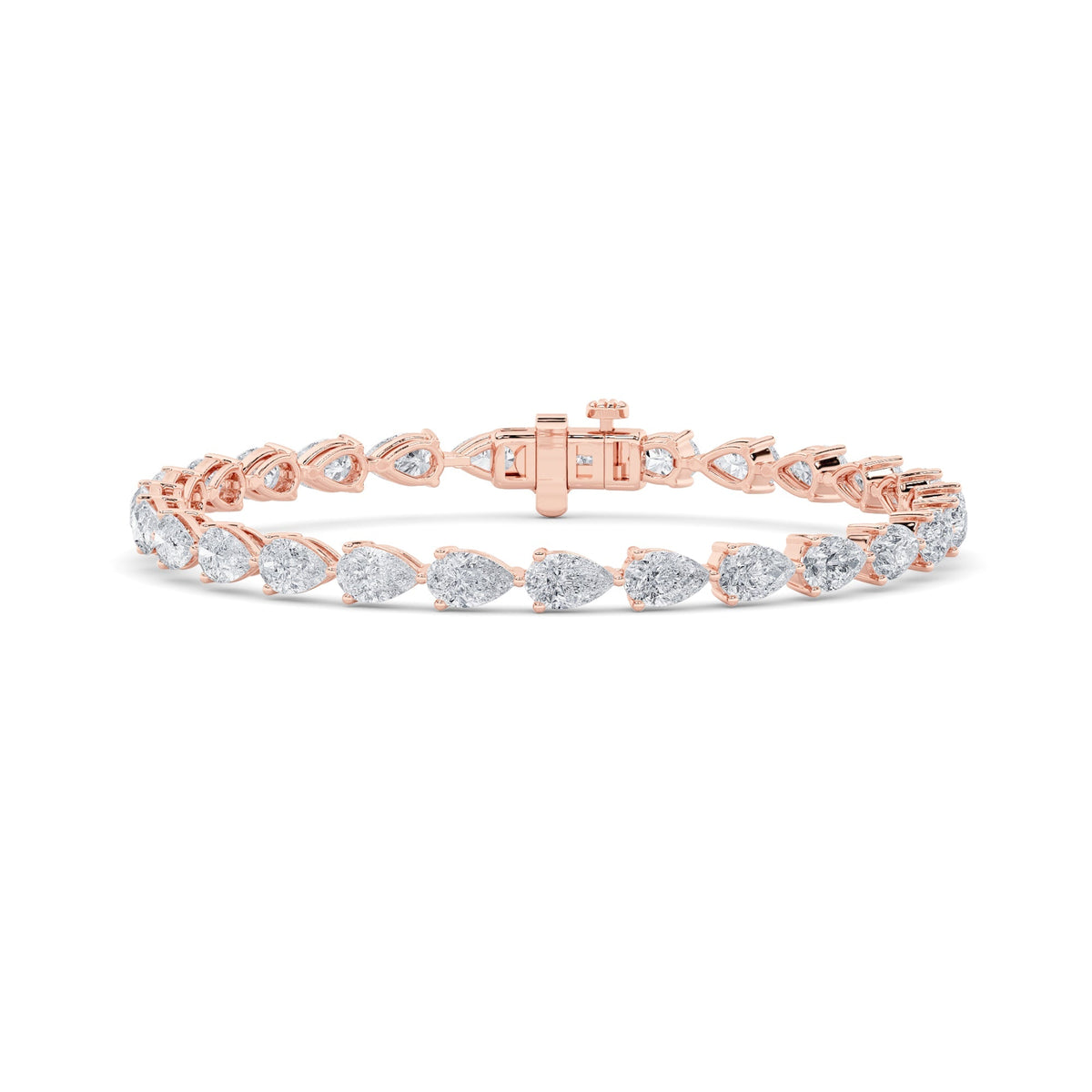 7CTW Pear Lab-Grown Diamond Prong Fancy Line Bracelet 28 Stones