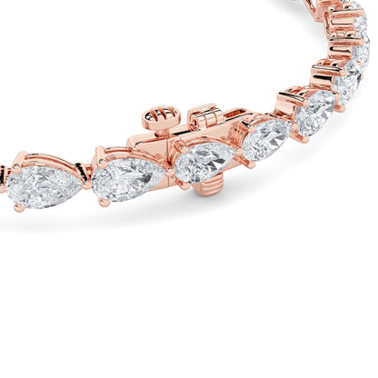 7CTW Pear Lab-Grown Diamond Prong Fancy Line Bracelet 28 Stones
