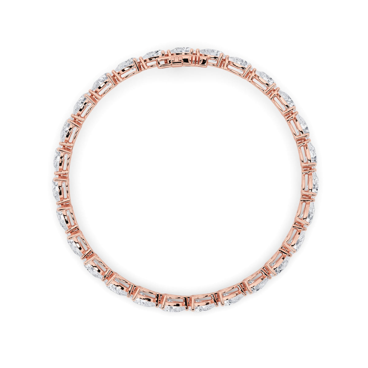 7CTW Pear Lab-Grown Diamond Prong Fancy Line Bracelet 28 Stones
